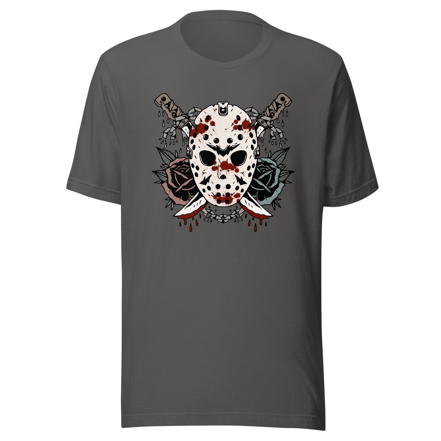 Bloody Ski Mask & Flowers Unisex T-Shirt - Not Your Mama's Fave