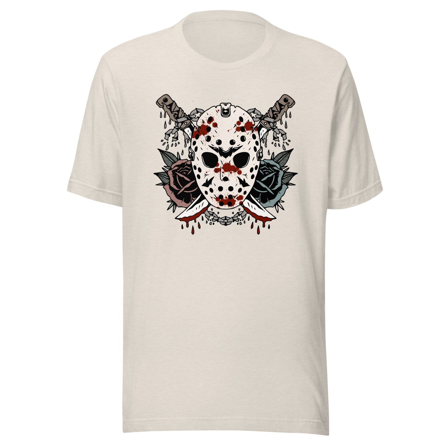 Bloody Ski Mask & Flowers Unisex T-Shirt - Not Your Mama's Fave