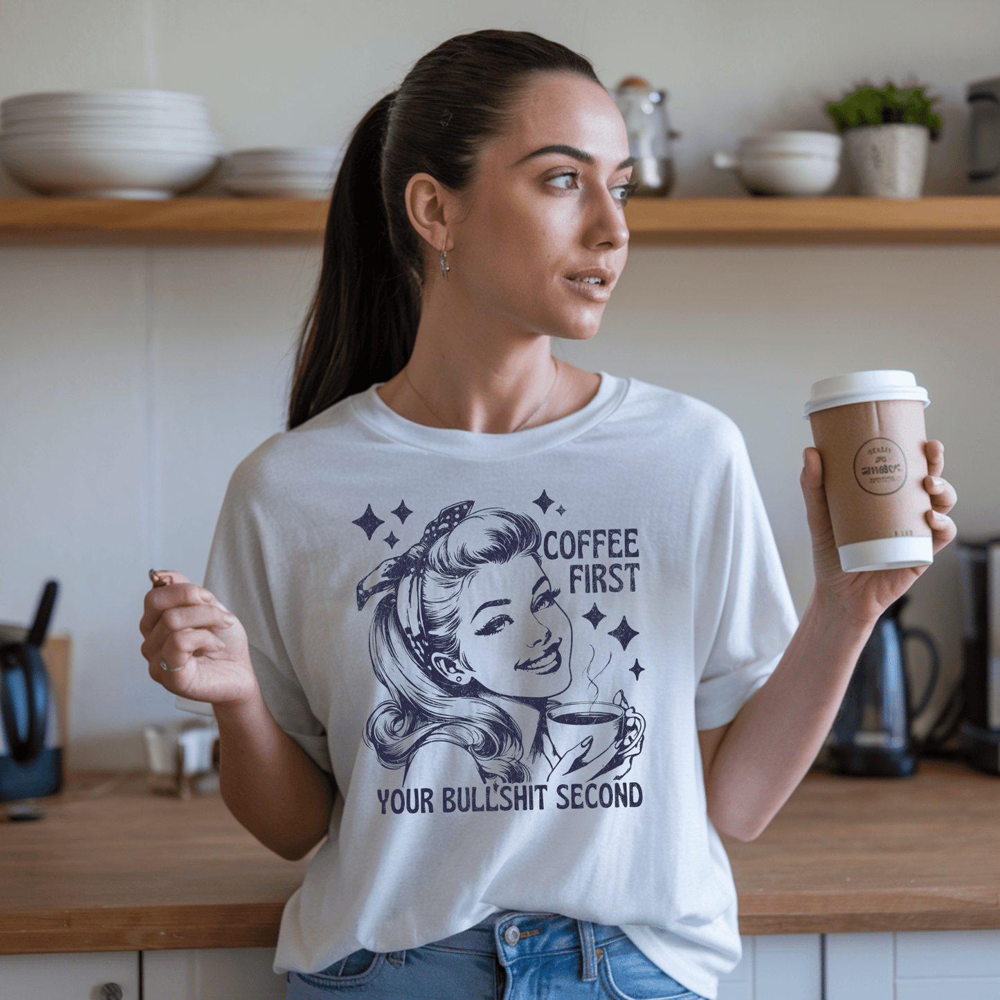 Coffee First Your Bullshit Second Unisex T-Shirt - Not Your Mama's Fave
