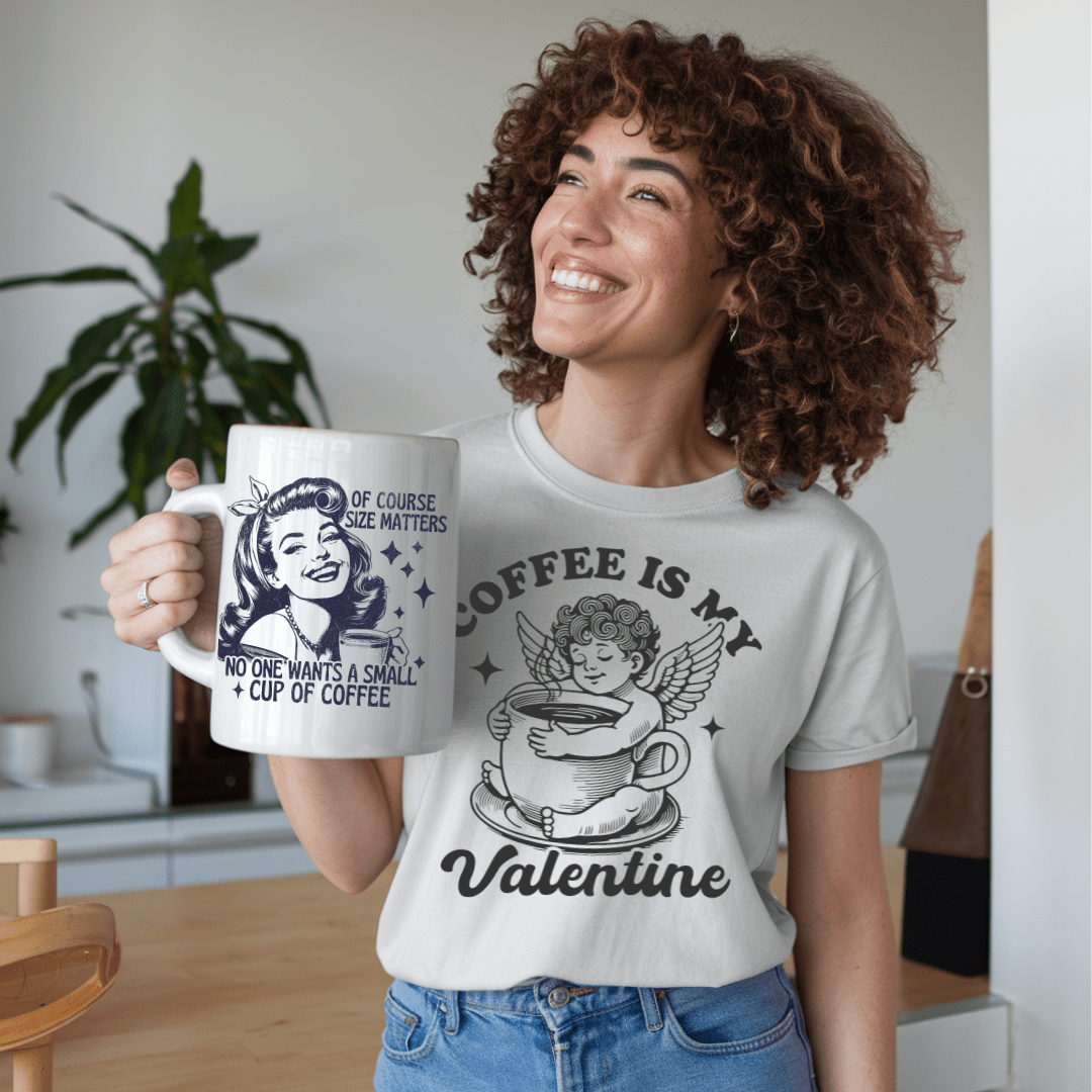 Coffee Is My Valentine (Black) Unisex T-Shirt - Not Your Mama's Fave