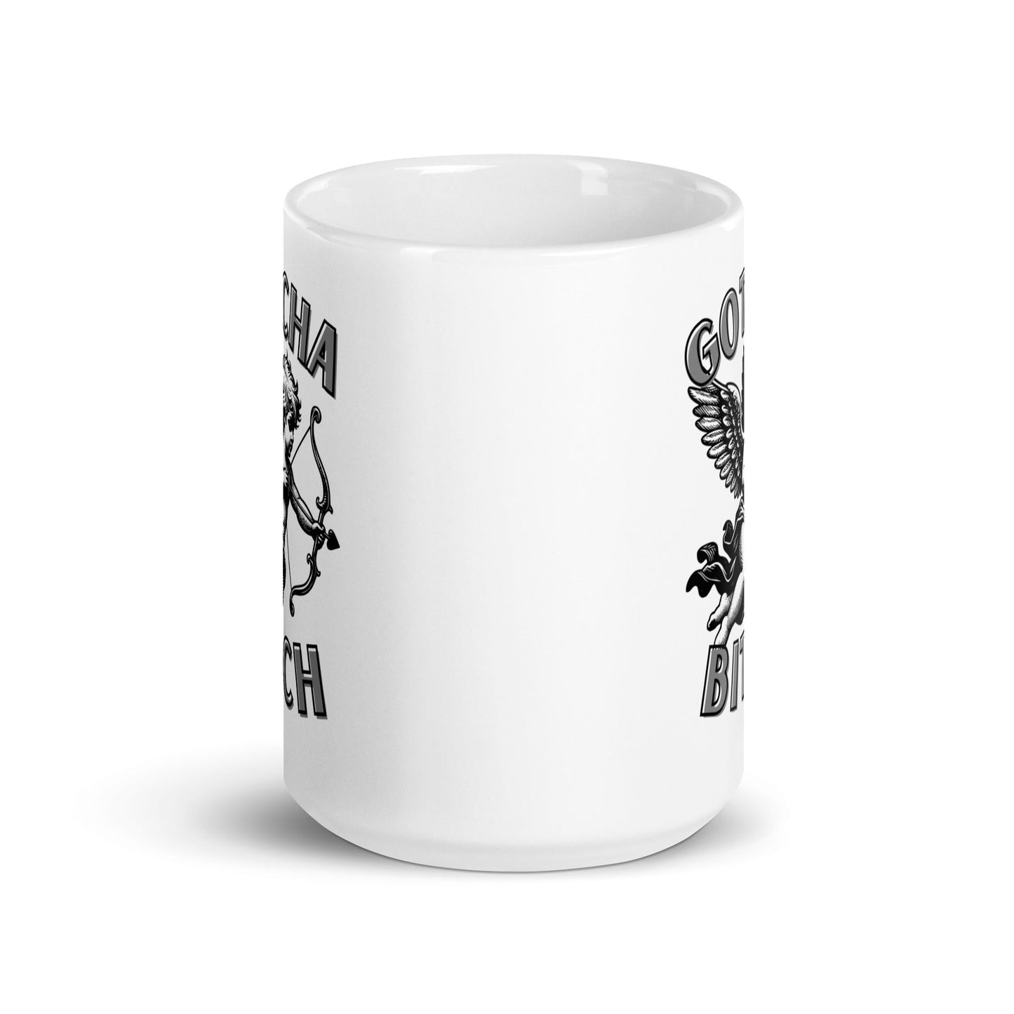 Cupid Gotcha Bitch (Black) Coffee Mug - Not Your Mama's Fave
