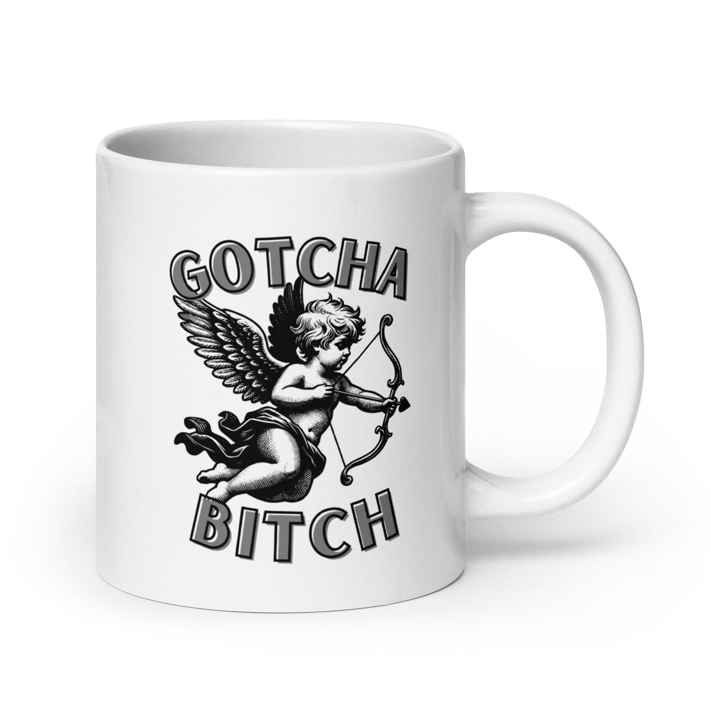 Cupid Gotcha Bitch (Black) Coffee Mug - Not Your Mama's Fave