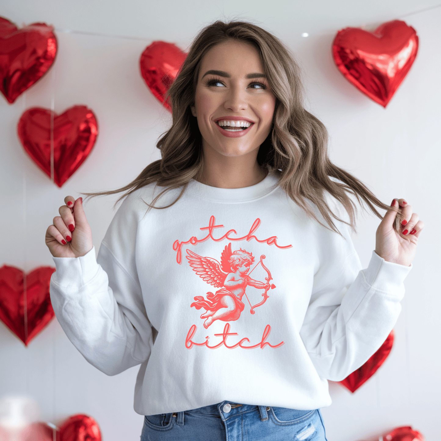 Cupid Gotcha Bitch Unisex Premium Sweatshirt - Not Your Mama's Fave