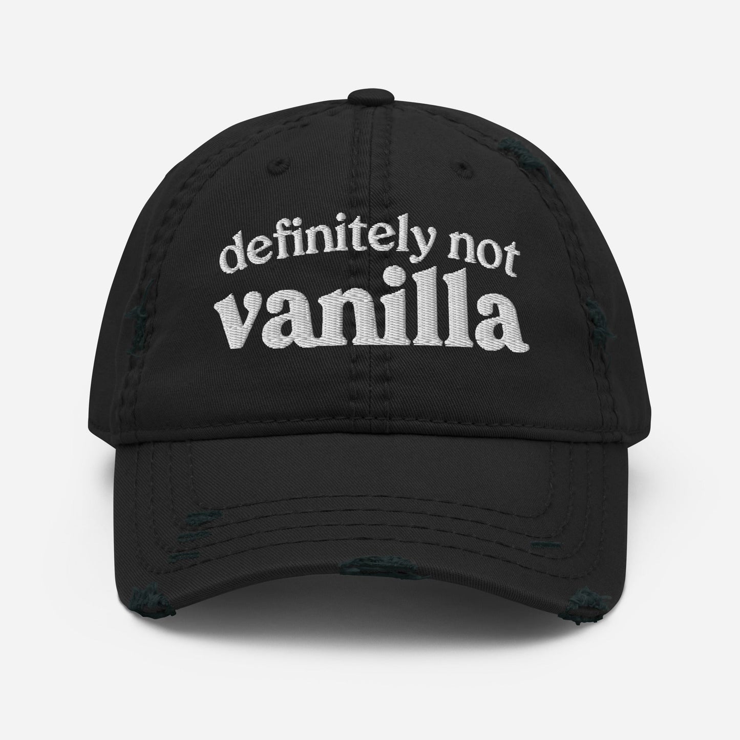 Definitely Not Vanilla Distressed Dad Hat - Not Your Mama's Fave