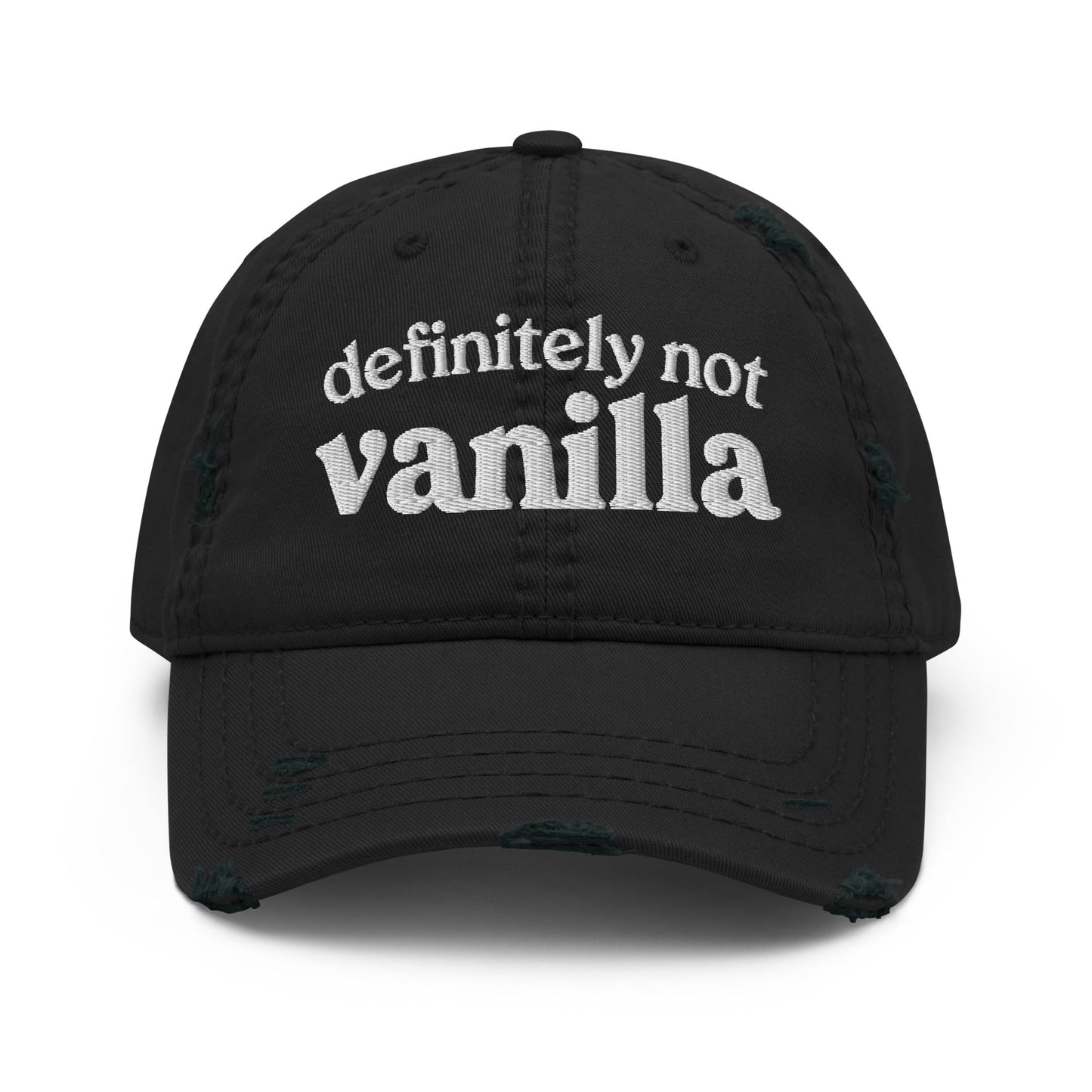 Definitely Not Vanilla Distressed Dad Hat - Not Your Mama's Fave