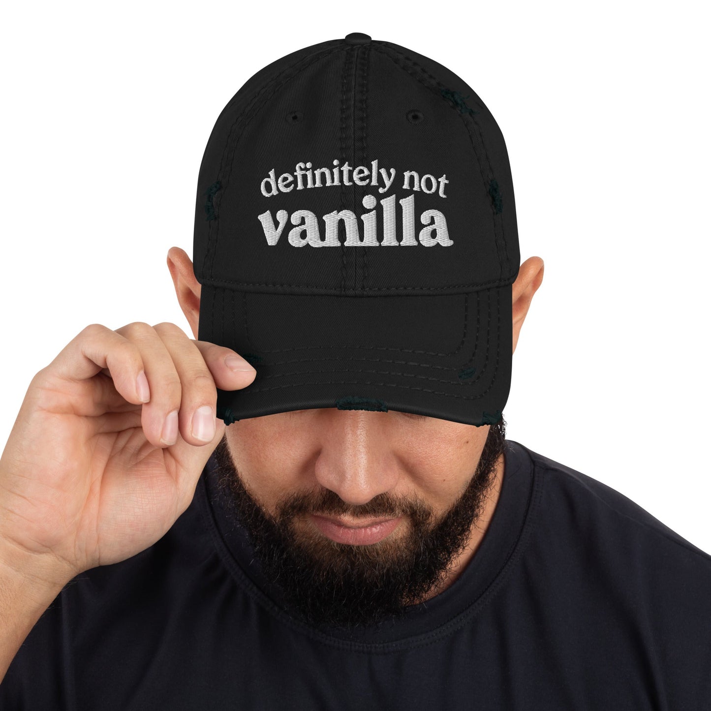 Definitely Not Vanilla Distressed Dad Hat - Not Your Mama's Fave