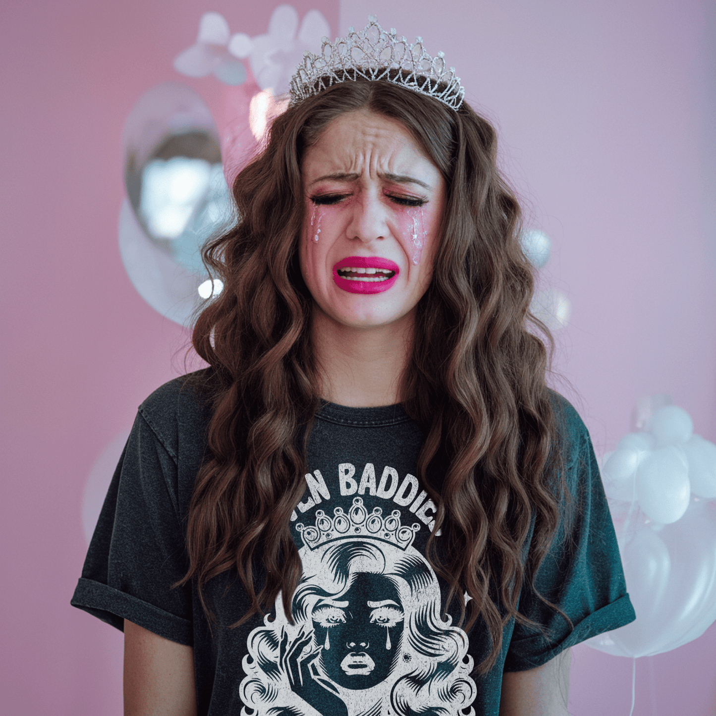 Even Baddies Get Saddies (White) Unisex T-Shirt - Not Your Mama's Fave