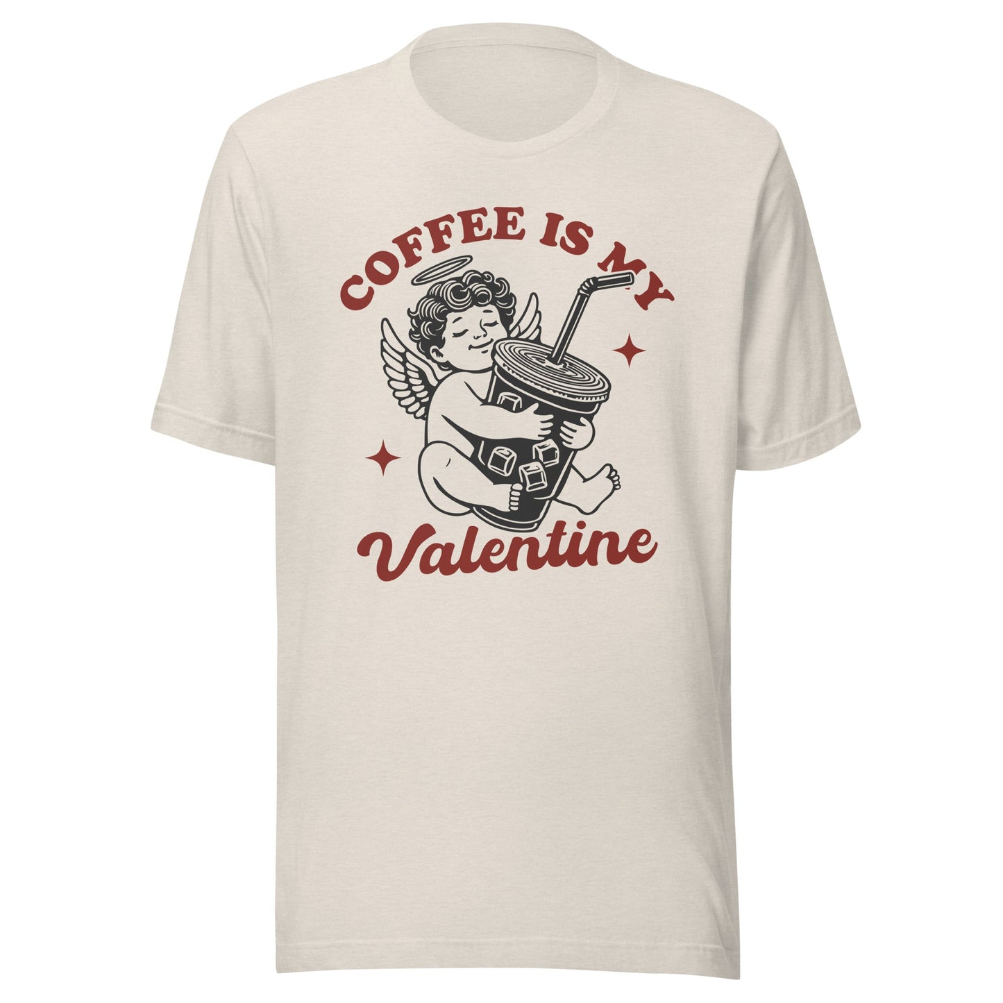 Iced Coffee Is My Valentine (Black & Red) Unisex T-Shirt - Not Your Mama's Fave