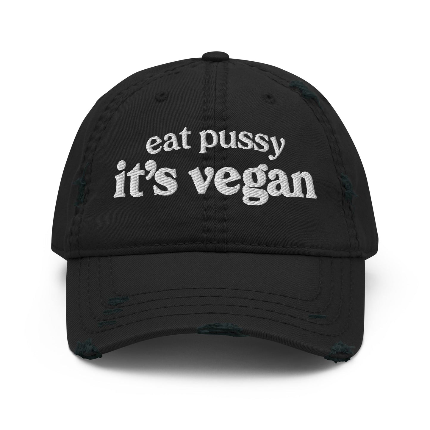 It's Vegan Distressed Dad Hat - Not Your Mama's Fave