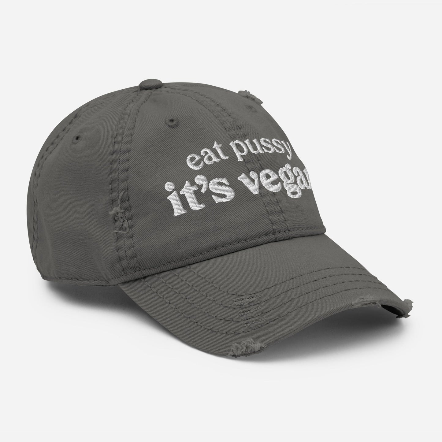 It's Vegan Distressed Dad Hat - Not Your Mama's Fave