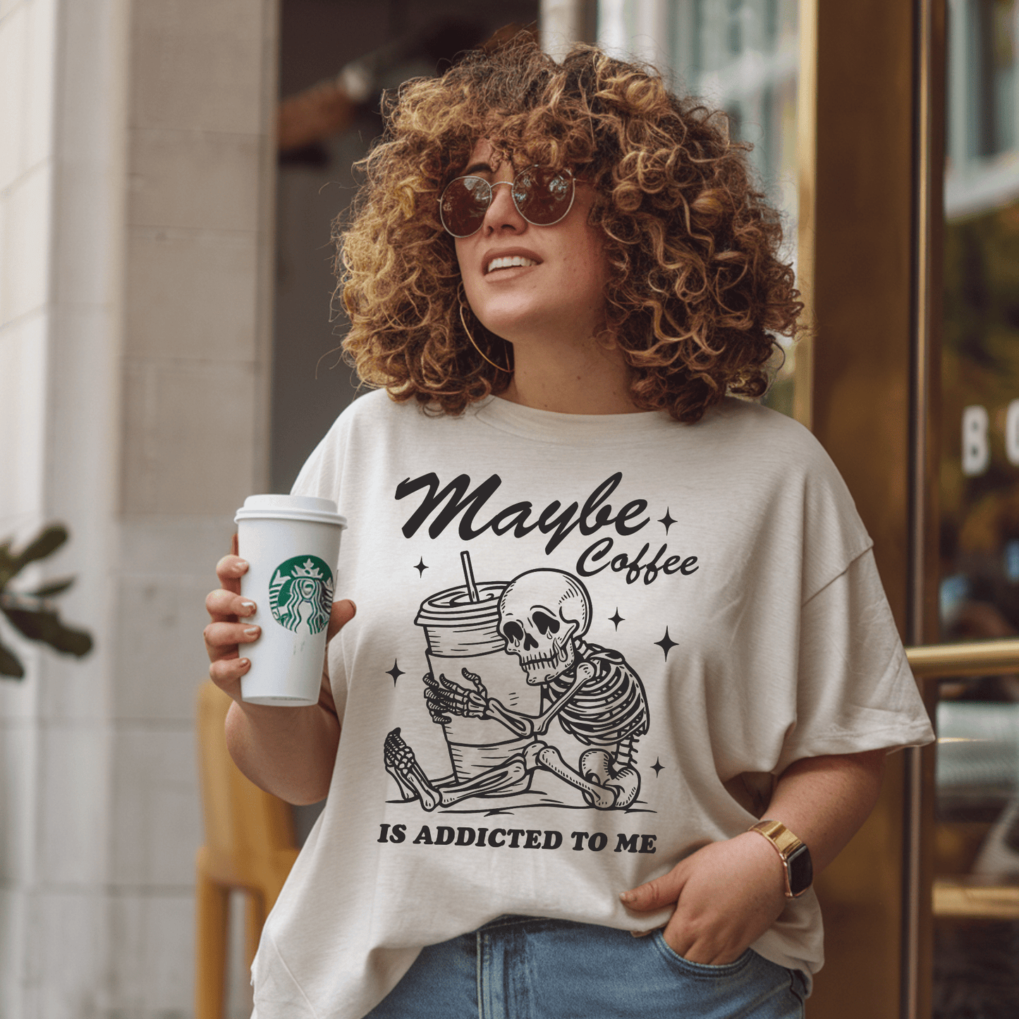 Maybe Coffee Is Addicted To Me (Black) Unisex T-Shirt - Not Your Mama's Fave
