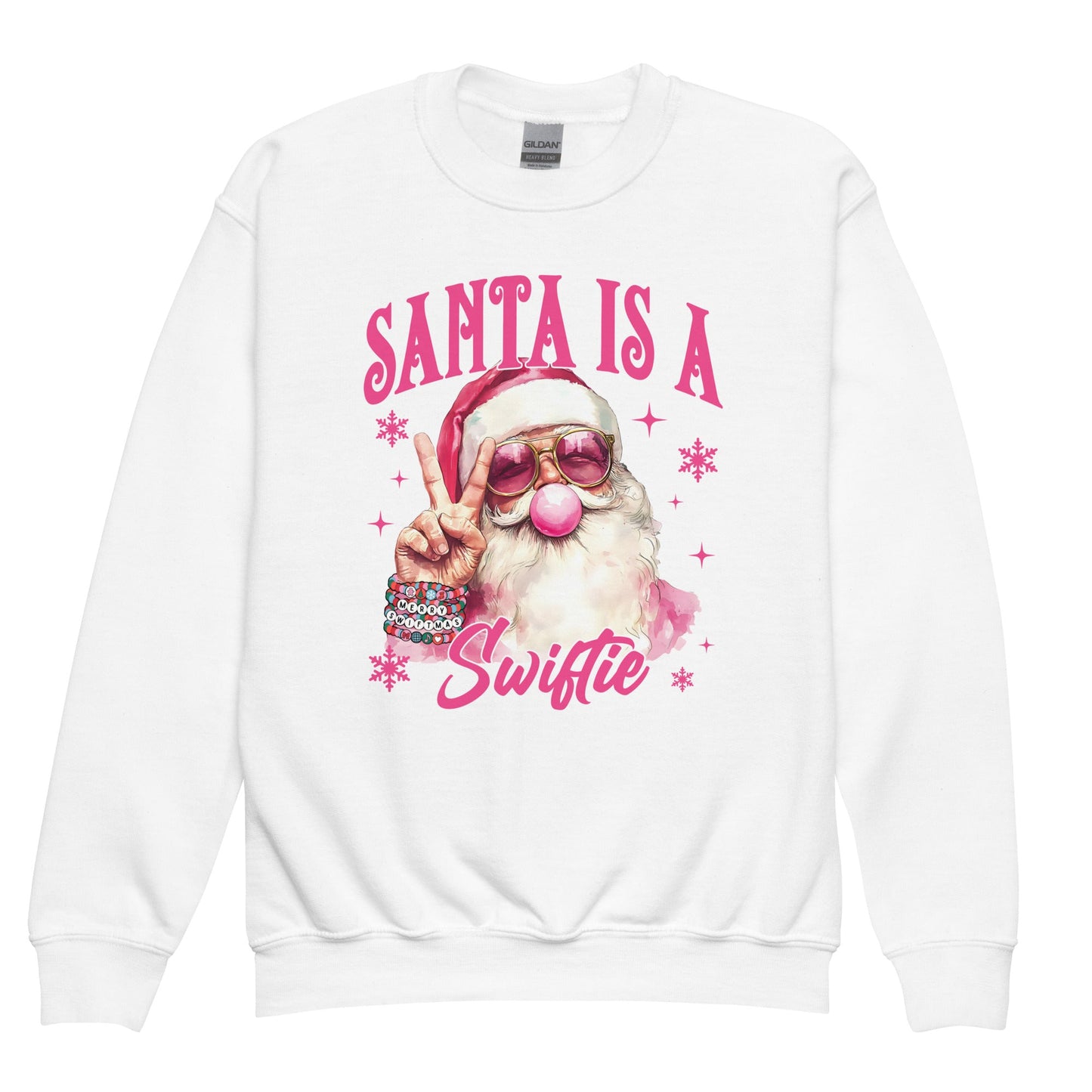 Santa Is A Swiftie Youth Sweatshirt - Not Your Mama's Fave