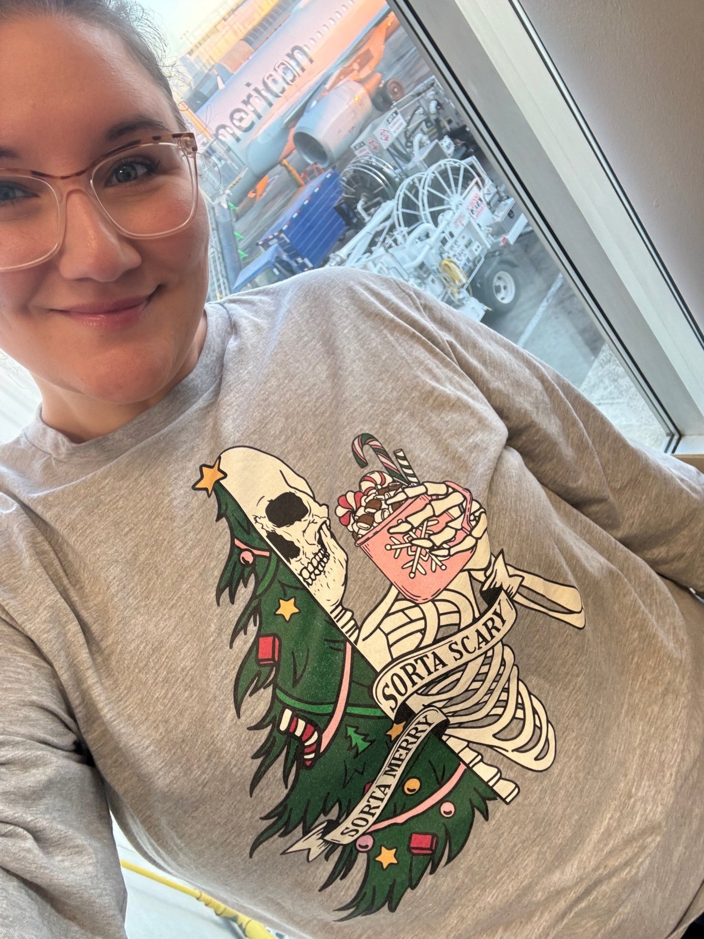 Sorta Merry, Sorta Scary Unisex Long Sleeve Tee - Not Your Mama's Fave