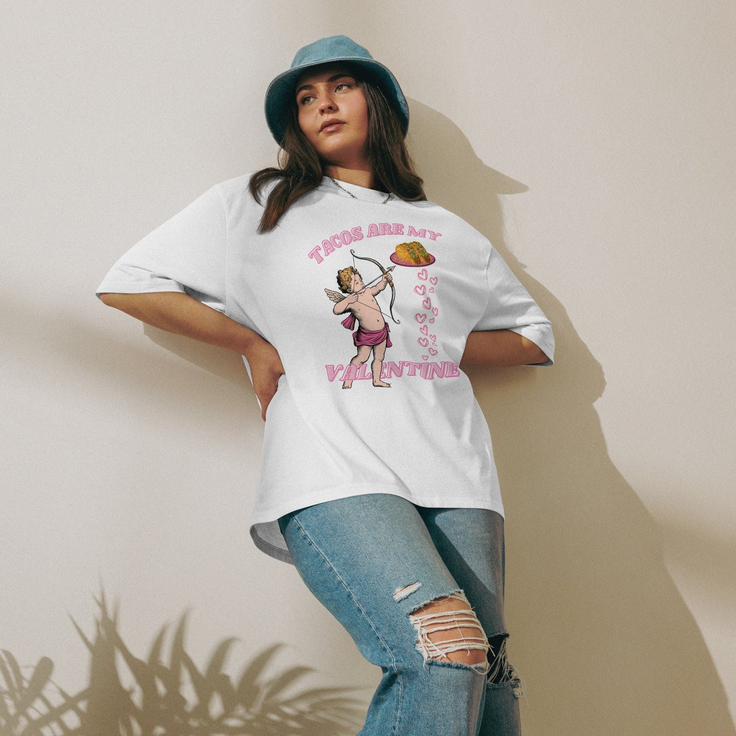 Tacos Are My Valentine Unisex Oversized T-Shirt - Not Your Mama's Fave