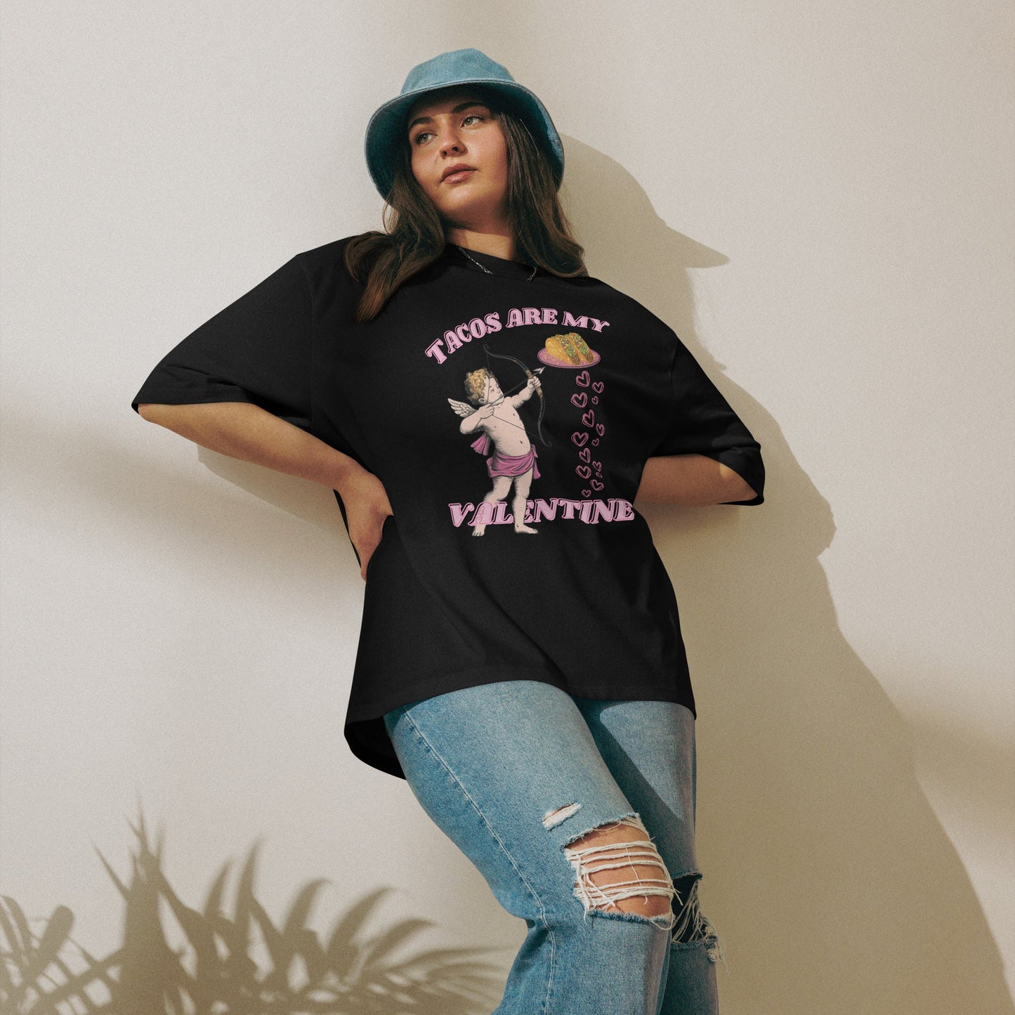 Tacos Are My Valentine Unisex Oversized T-Shirt - Not Your Mama's Fave