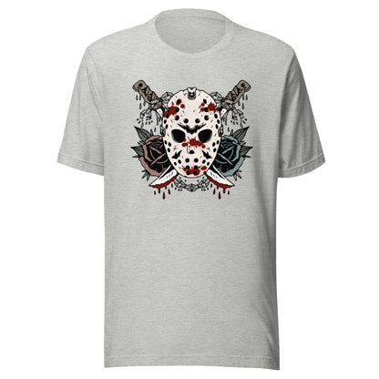 Bloody Ski Mask & Flowers Unisex T-Shirt - Not Your Mama's Fave