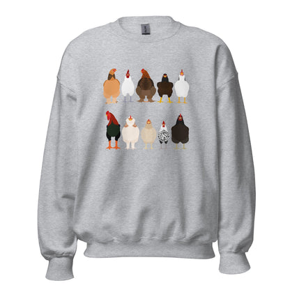 Chicken Breeds Unisex Sweatshirt - Not Your Mama's Fave