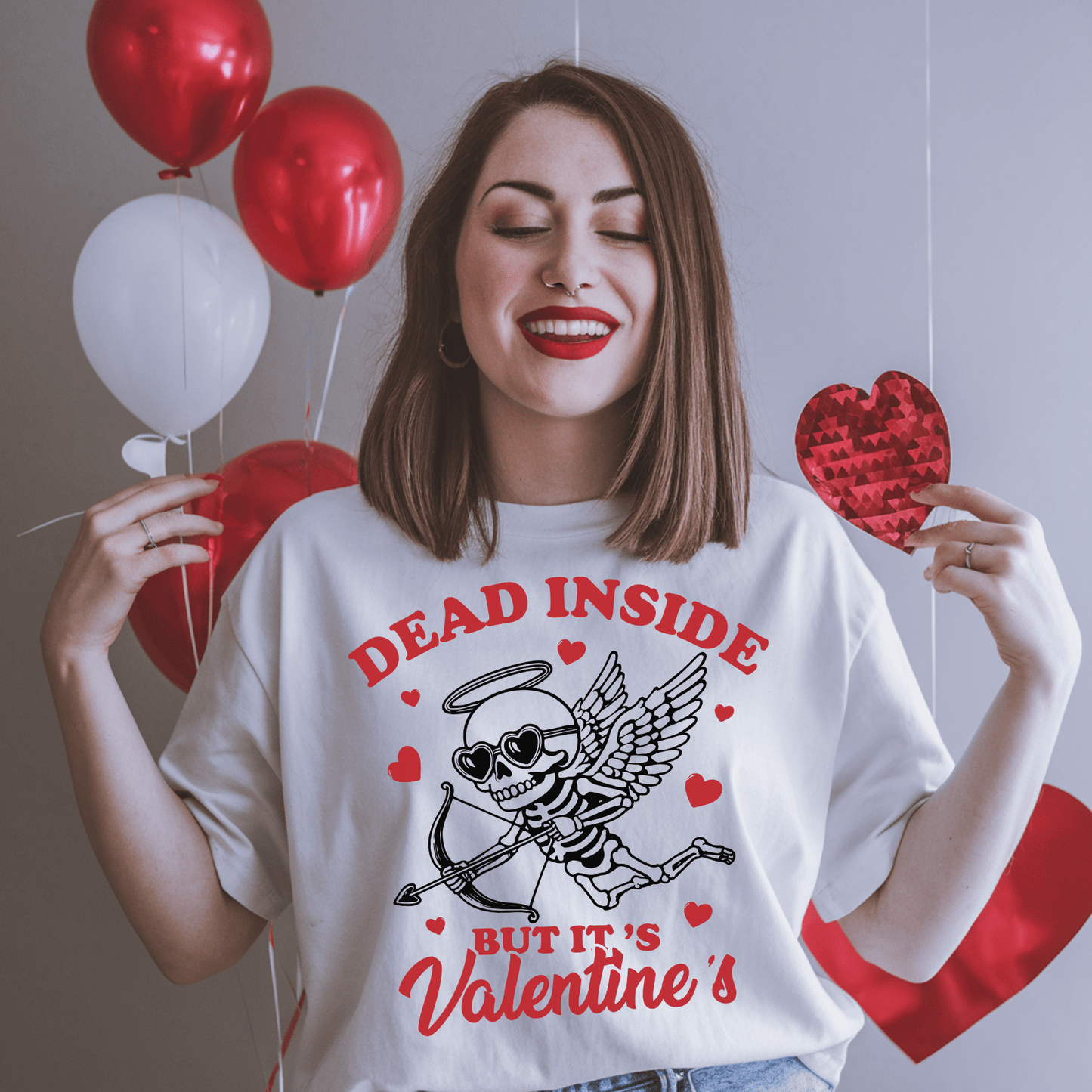 Dead Inside But It's Valentine's (Multi) Unisex T-Shirt - Not Your Mama's Fave