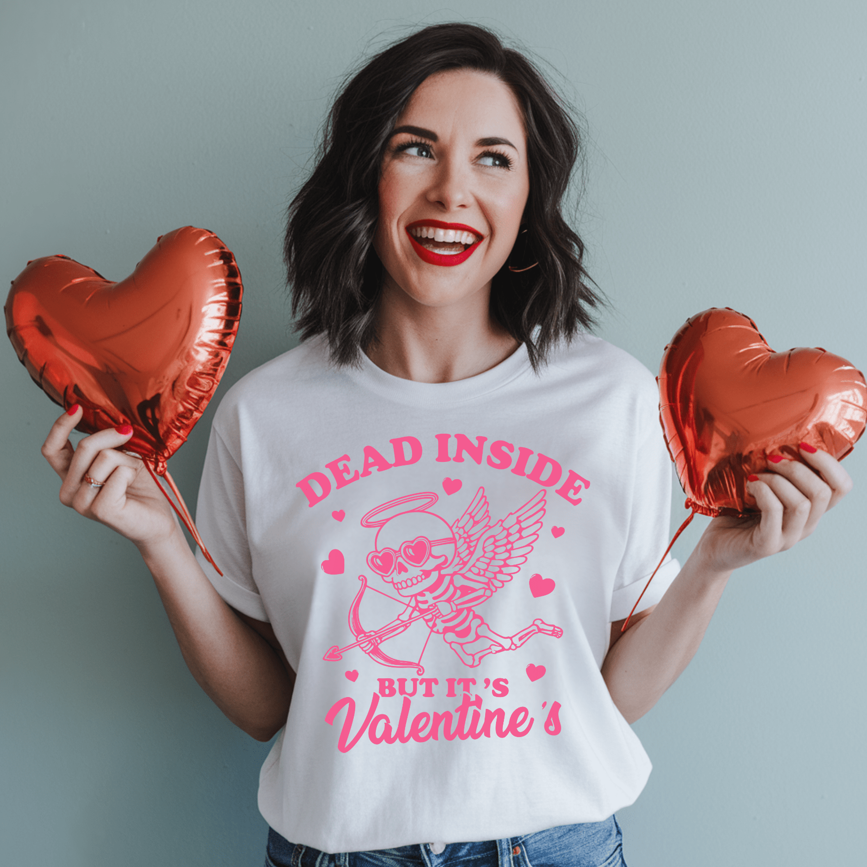 Dead Inside But It's Valentine's (Pink) Unisex T-Shirt - Not Your Mama's Fave