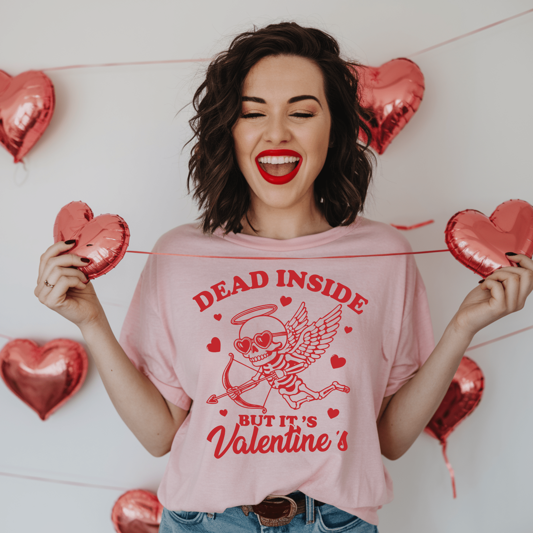 Dead Inside But It's Valentine's (Red) Unisex T-Shirt - Not Your Mama's Fave