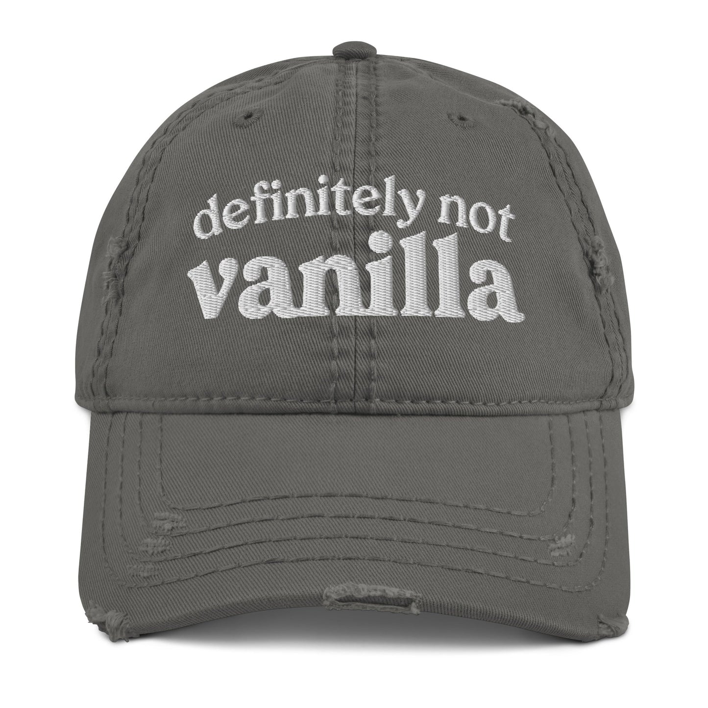 Definitely Not Vanilla Distressed Dad Hat - Not Your Mama's Fave