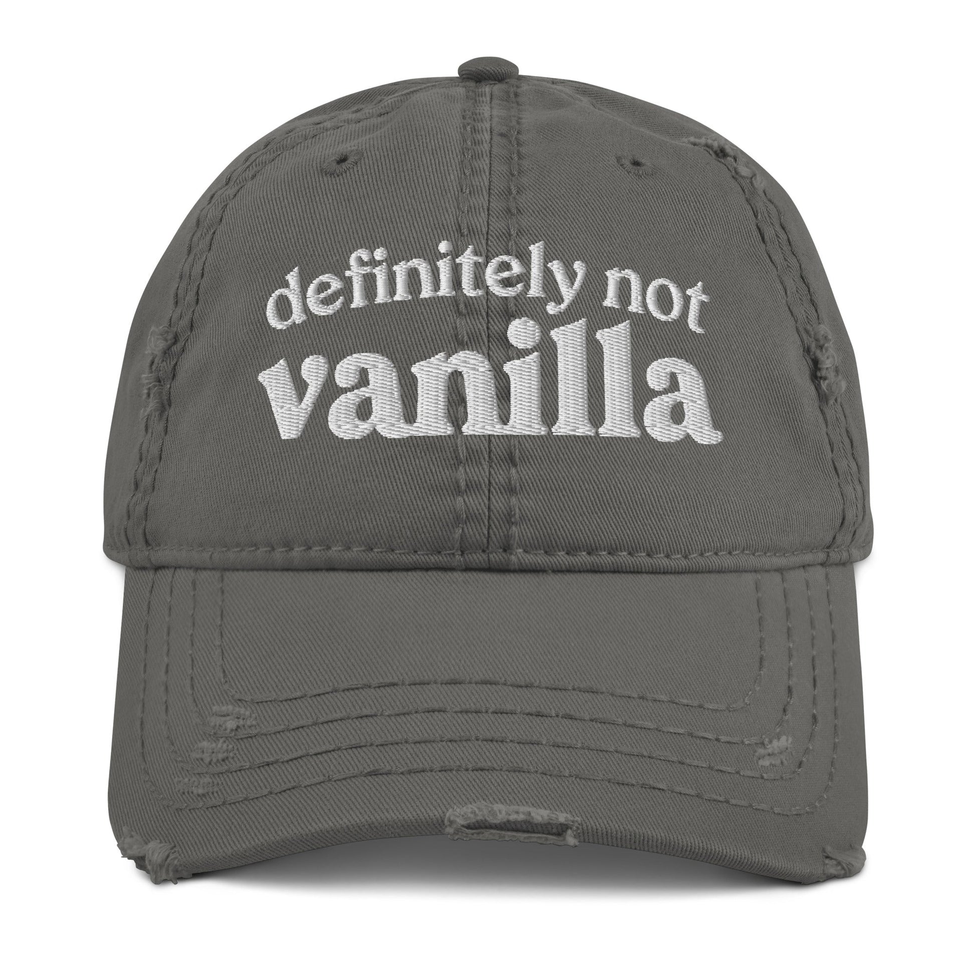 Definitely Not Vanilla Distressed Dad Hat - Not Your Mama's Fave