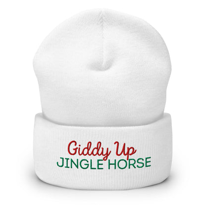 Giddy Up Jingle Horse Cuffed Beanie - Not Your Mama's Fave