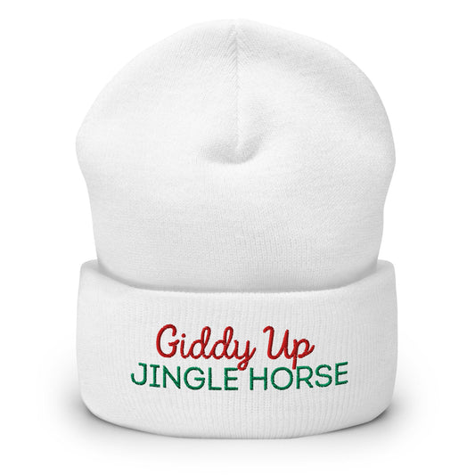Giddy Up Jingle Horse Cuffed Beanie - Not Your Mama's Fave