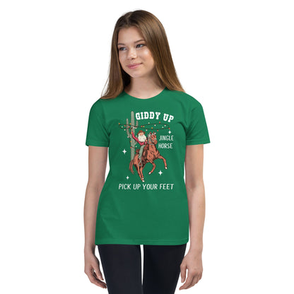 Giddy Up Jingle Horse Youth Short Sleeve T-Shirt - Not Your Mama's Fave
