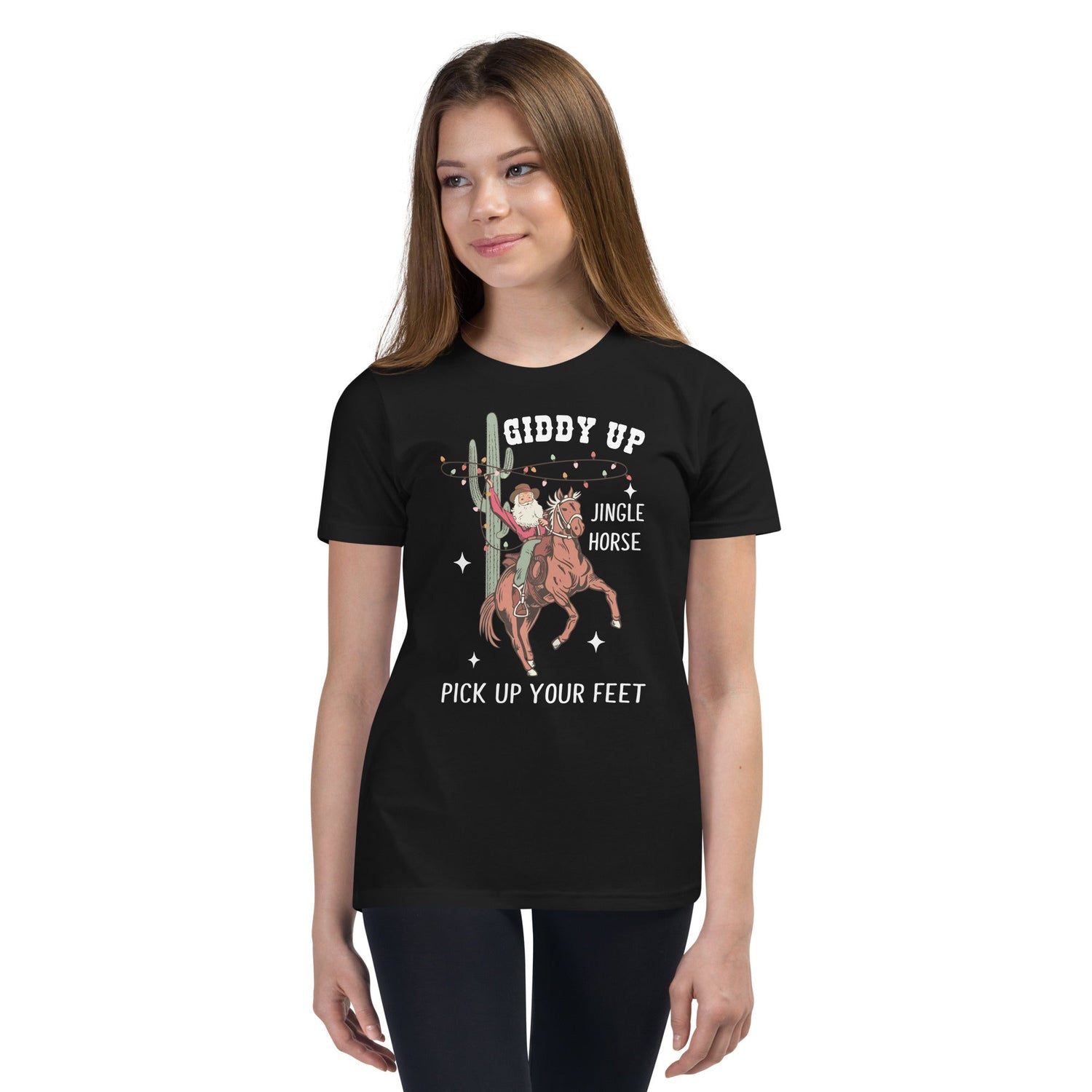 Giddy Up Jingle Horse Youth Short Sleeve T-Shirt - Not Your Mama's Fave