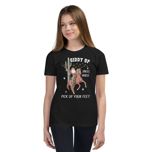 Giddy Up Jingle Horse Youth Short Sleeve T-Shirt - Not Your Mama's Fave