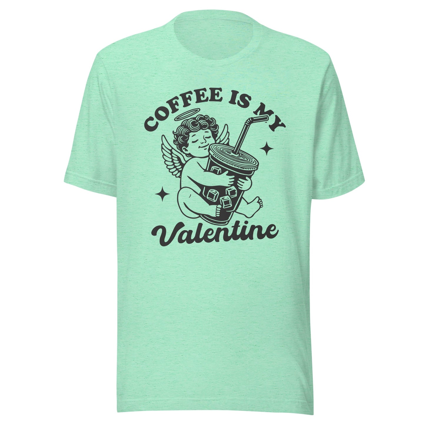 Iced Coffee Is My Valentine (Black) Unisex T-Shirt - Not Your Mama's Fave