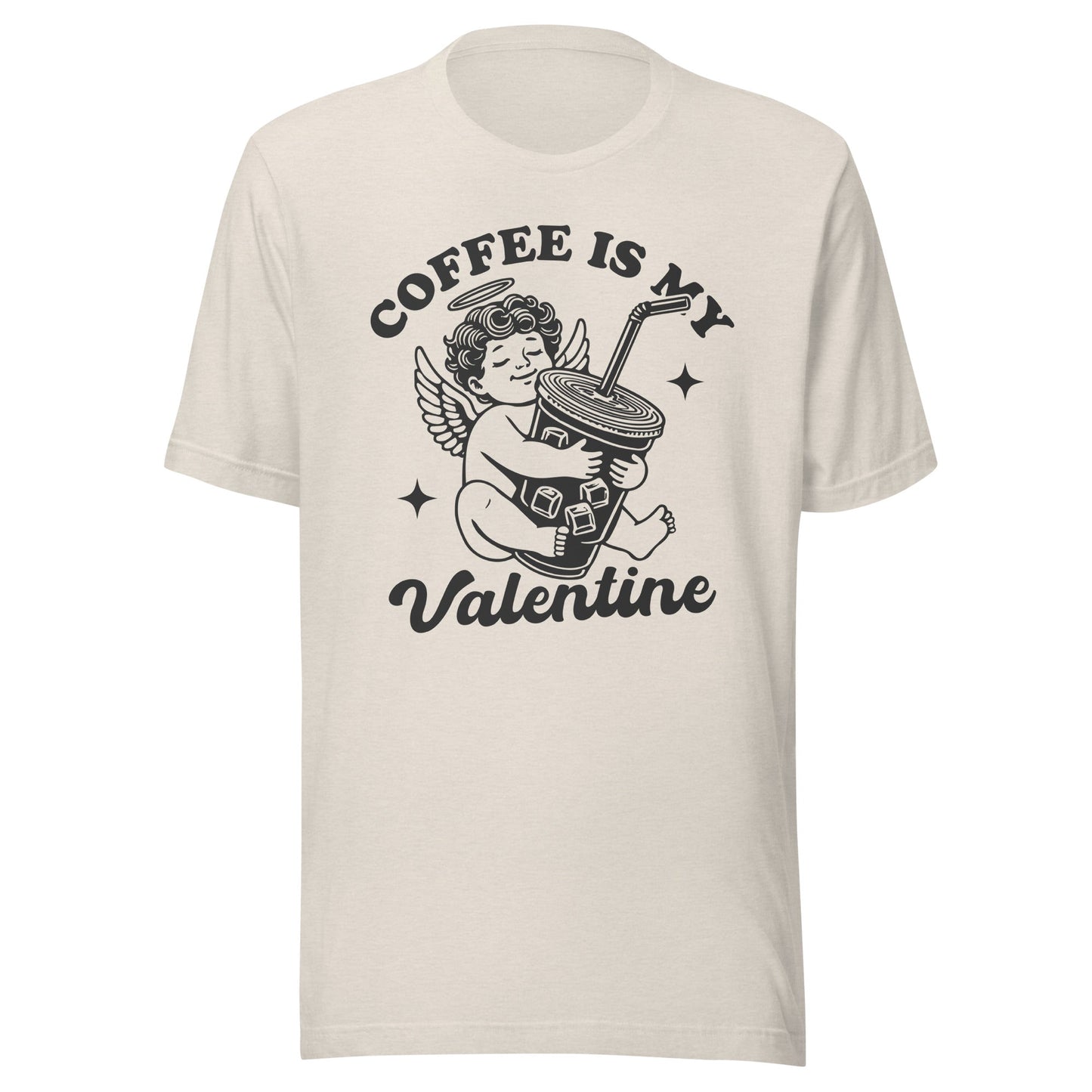 Iced Coffee Is My Valentine (Black) Unisex T-Shirt - Not Your Mama's Fave