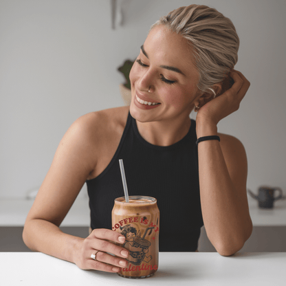 Iced Coffee Is My Valentine Can - Shaped Glass - Not Your Mama's Fave
