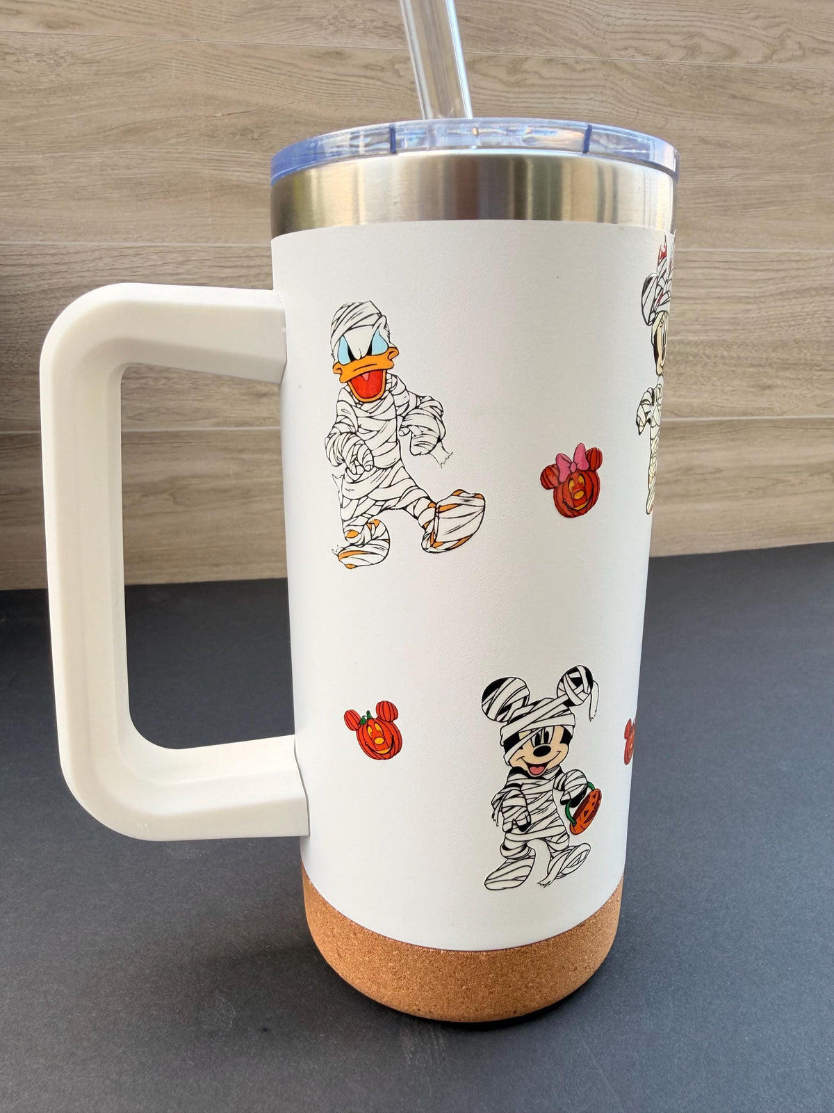 Halloween Mummy Characters & Friends Tumbler 16 oz | Stainless Steel Insulated Cup | Spooky Season Tumbler