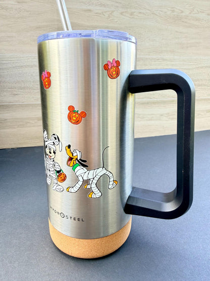 Halloween Mummy Characters & Friends Tumbler 16 oz | Stainless Steel Insulated Cup | Spooky Season Tumbler