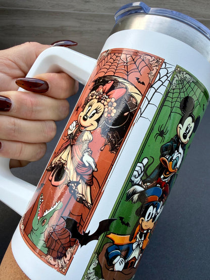 Haunted Mansion Tumbler | Stretching Portraits Coffee Mug | 16 oz HydroSteel Cup | Haunted Mansion Gift | Spooky Halloween Tumbler