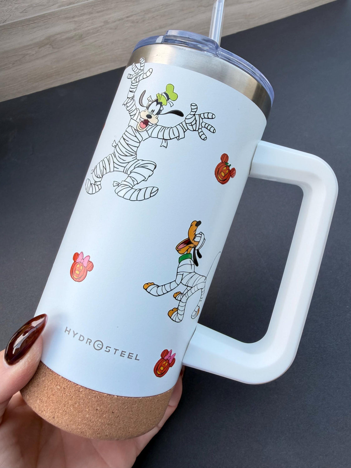 Halloween Mummy Characters & Friends Tumbler 16 oz | Stainless Steel Insulated Cup | Spooky Season Tumbler