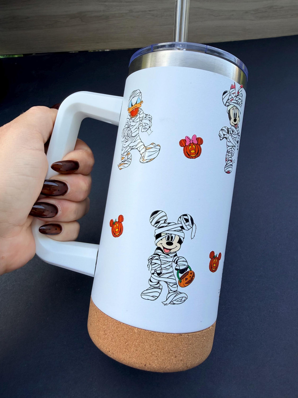 Halloween Mummy Characters & Friends Tumbler 16 oz | Stainless Steel Insulated Cup | Spooky Season Tumbler