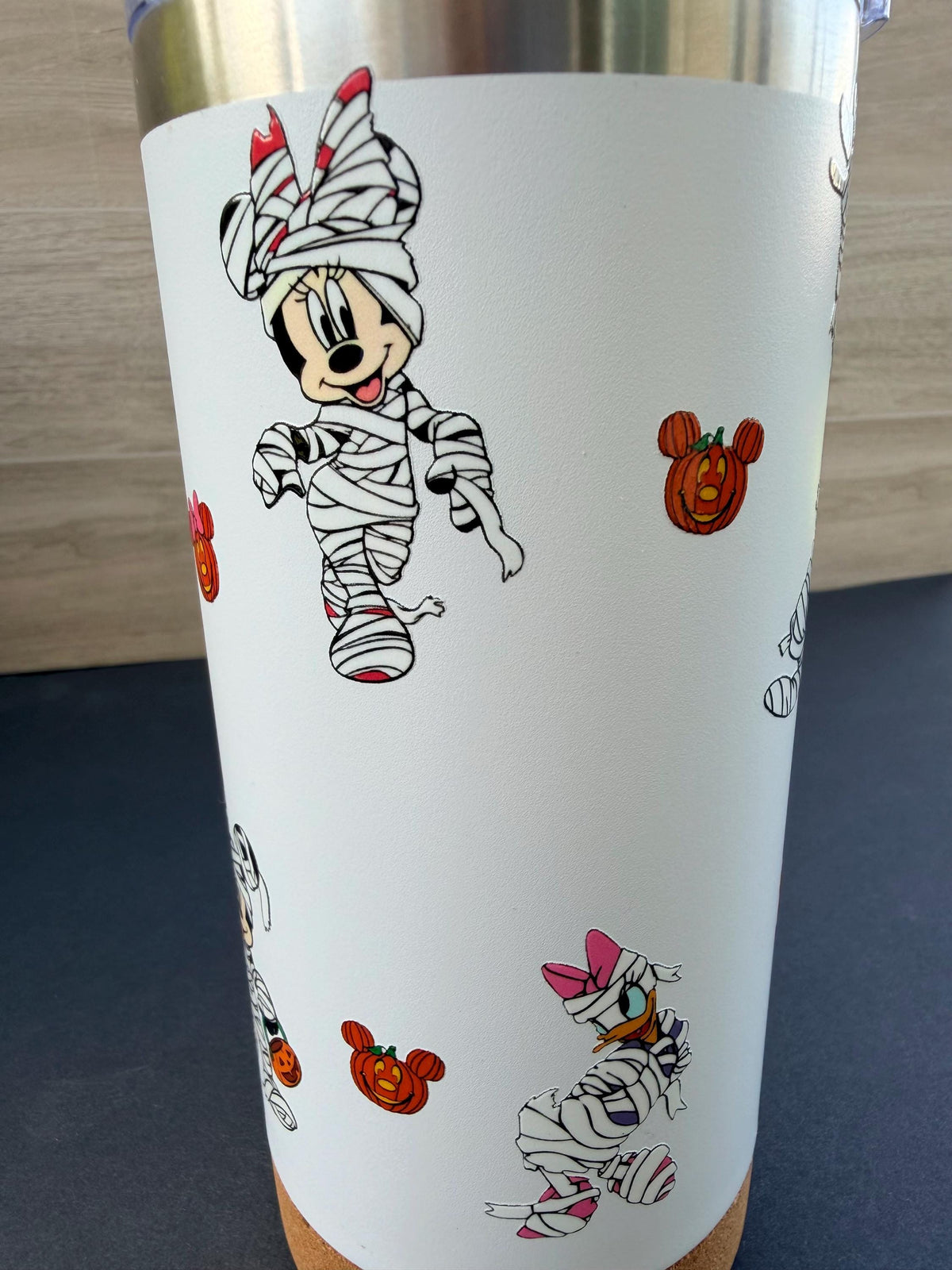 Halloween Mummy Characters & Friends Tumbler 16 oz | Stainless Steel Insulated Cup | Spooky Season Tumbler