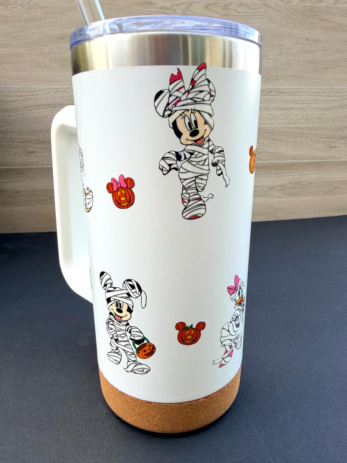 Halloween Mummy Characters & Friends Tumbler 16 oz | Stainless Steel Insulated Cup | Spooky Season Tumbler