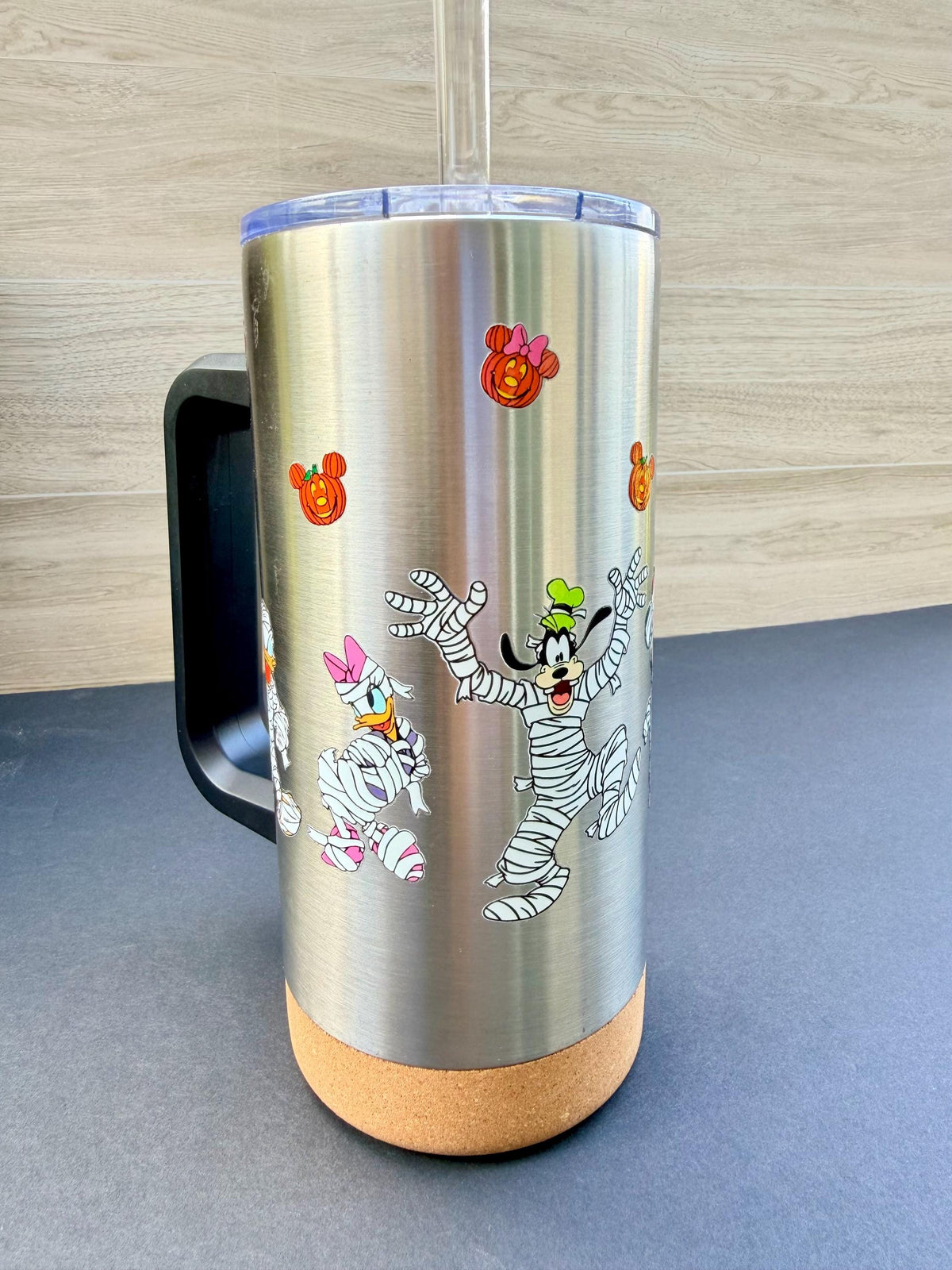 Halloween Mummy Characters & Friends Tumbler 16 oz | Stainless Steel Insulated Cup | Spooky Season Tumbler