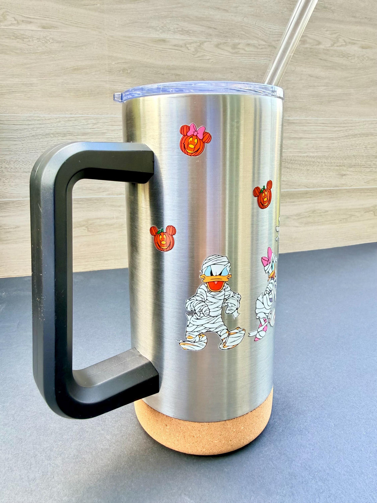 Halloween Mummy Characters & Friends Tumbler 16 oz | Stainless Steel Insulated Cup | Spooky Season Tumbler