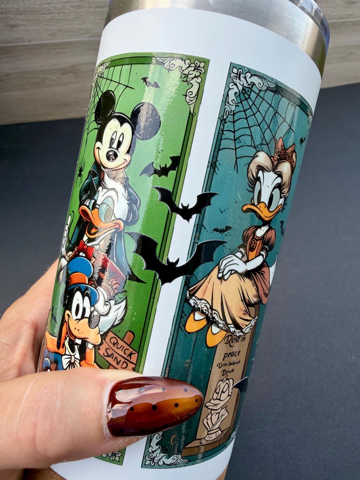 Haunted Mansion Tumbler | Stretching Portraits Coffee Mug | 16 oz HydroSteel Cup | Haunted Mansion Gift | Spooky Halloween Tumbler