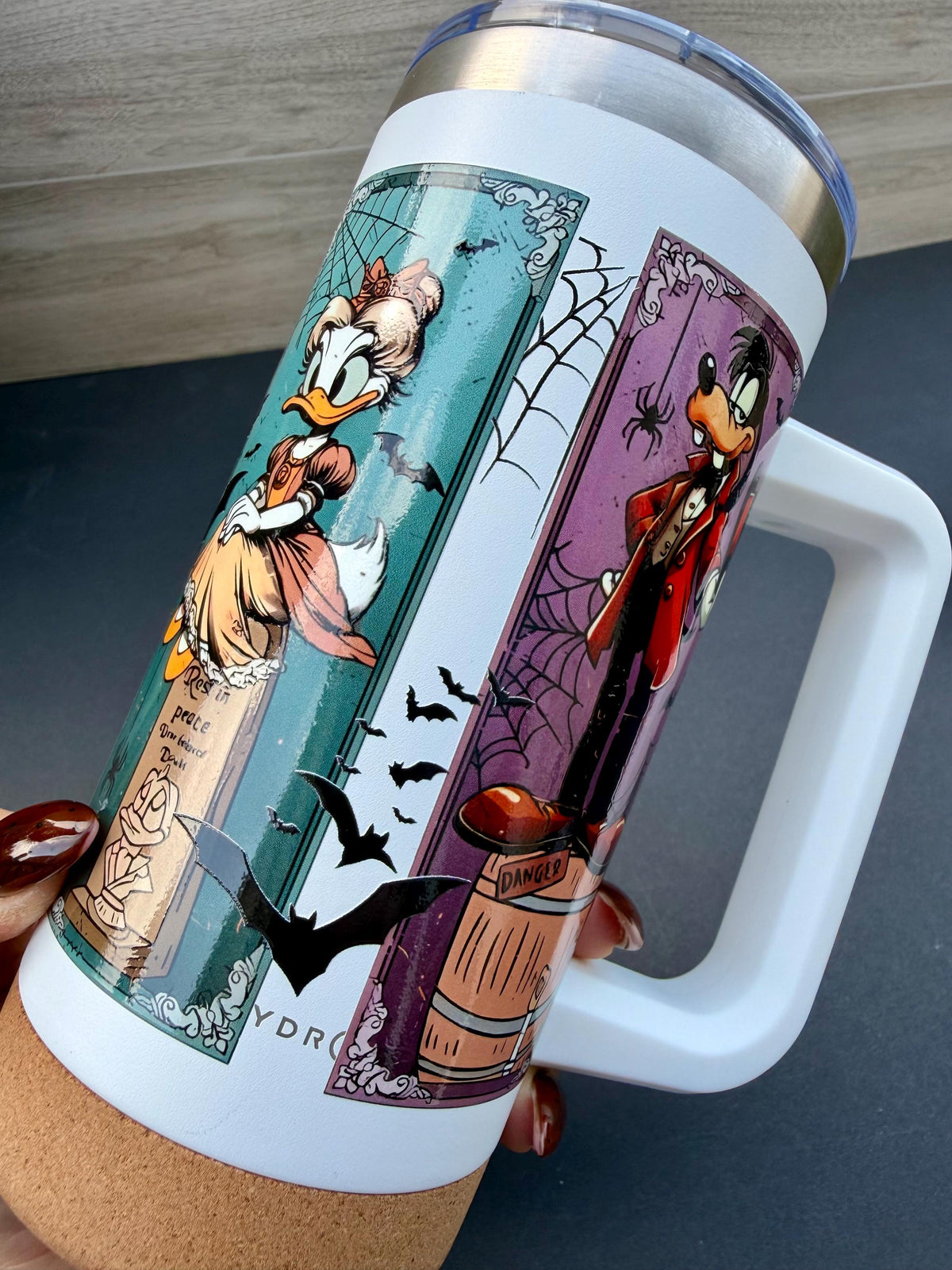 Haunted Mansion Tumbler | Stretching Portraits Coffee Mug | 16 oz HydroSteel Cup | Haunted Mansion Gift | Spooky Halloween Tumbler