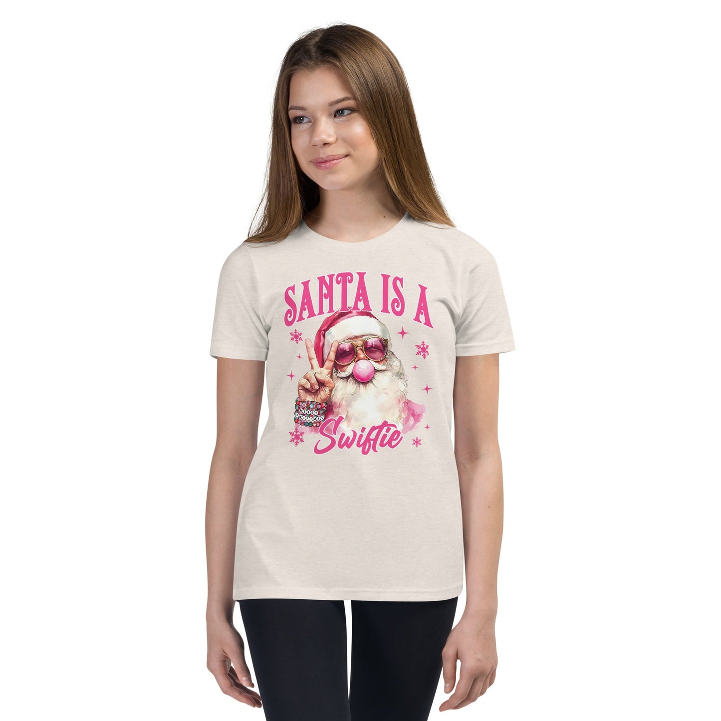 Santa Is A Swiftie Youth Short Sleeve T-Shirt - Not Your Mama's Fave