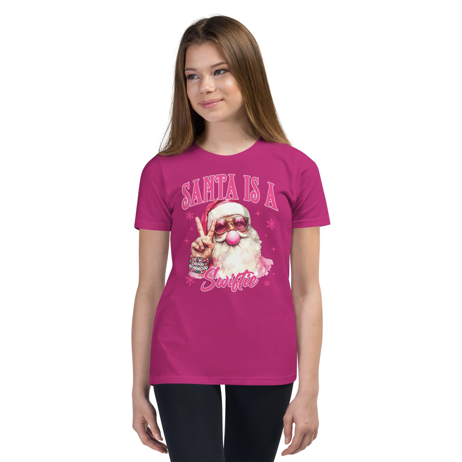 Santa Is A Swiftie Youth Short Sleeve T-Shirt - Not Your Mama's Fave