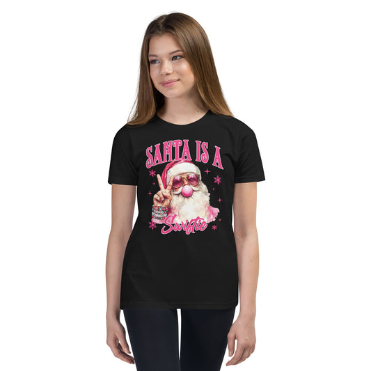 Santa Is A Swiftie Youth Short Sleeve T-Shirt - Not Your Mama's Fave