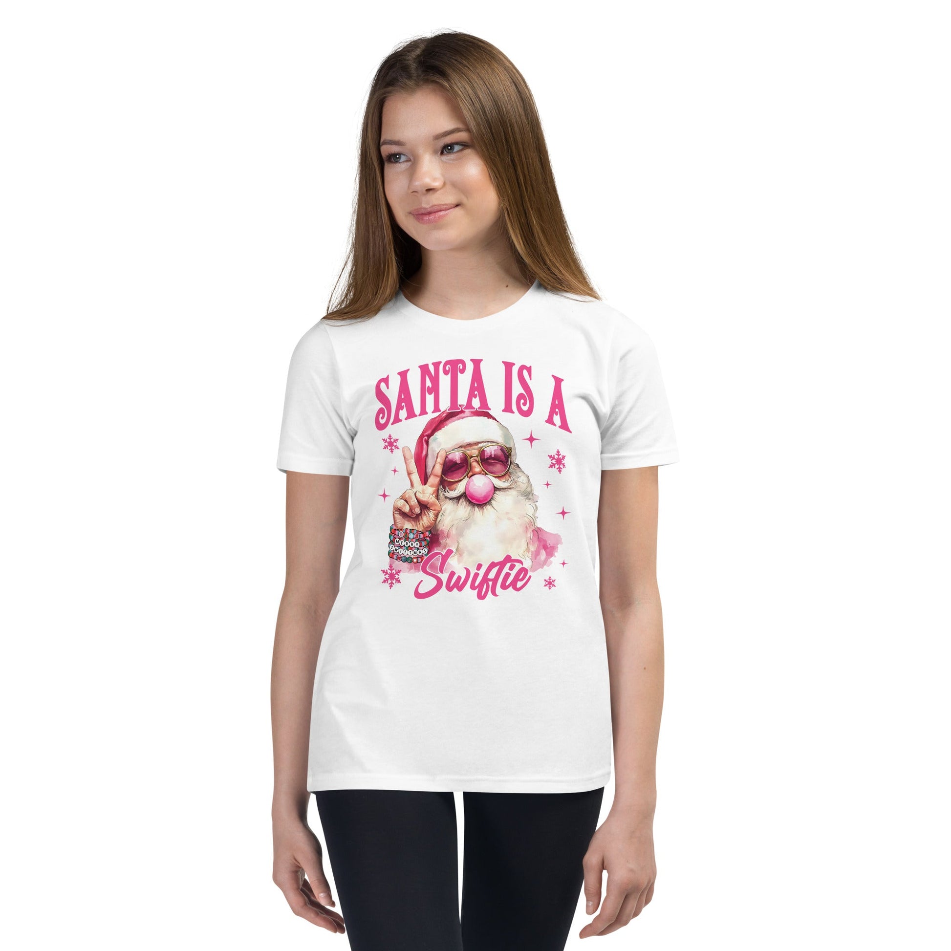 Santa Is A Swiftie Youth Short Sleeve T-Shirt - Not Your Mama's Fave