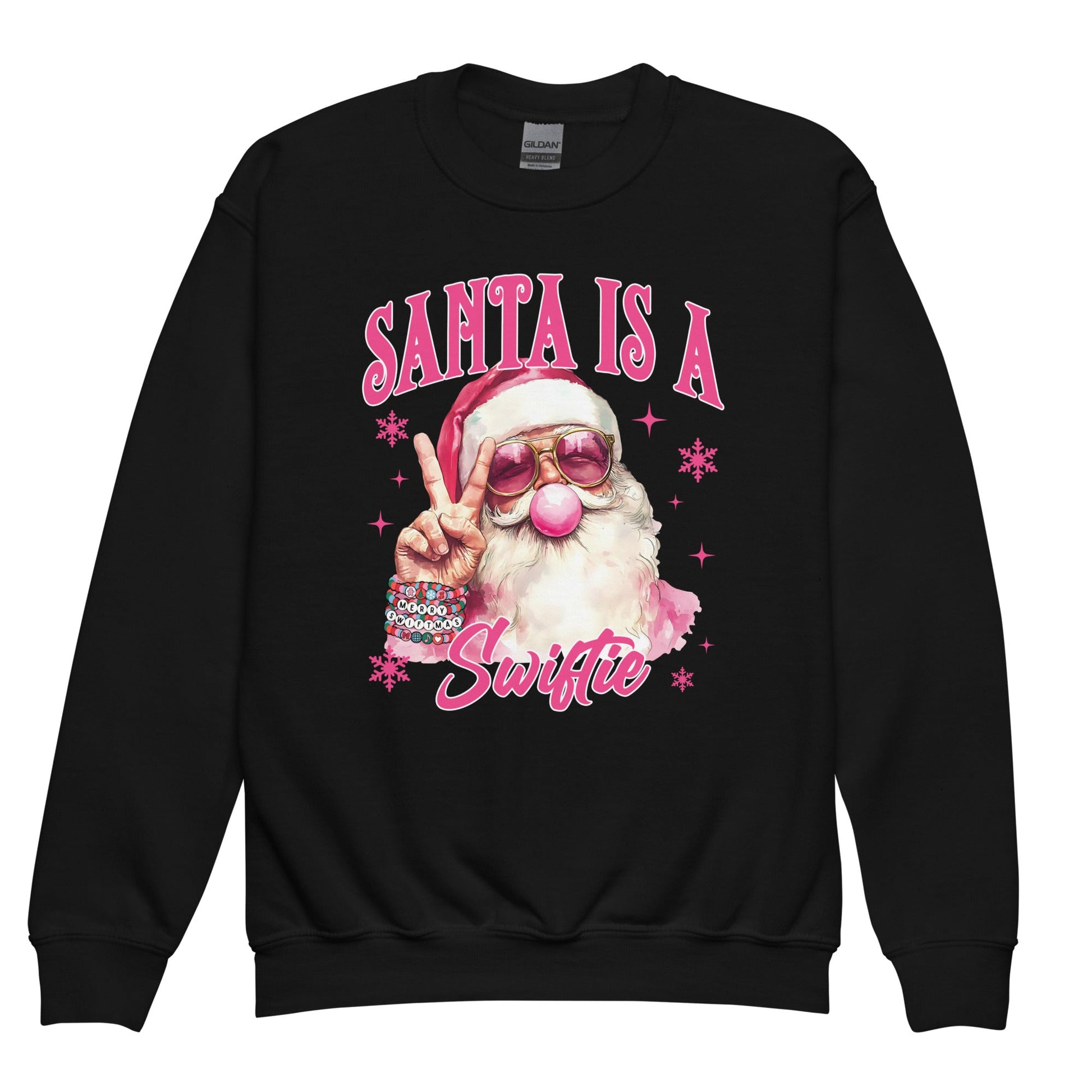 Santa Is A Swiftie Youth Sweatshirt - Not Your Mama's Fave